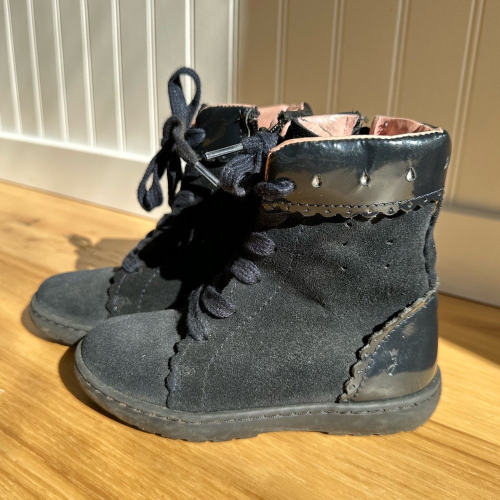 Jacadi Navy Blue Laced Boots size 26